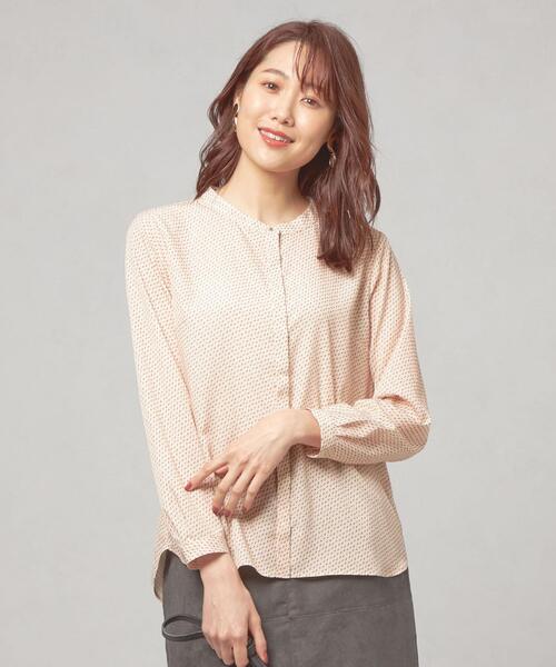 closet story(クローゼットストーリー)の「<closet story(クローゼットストーリー)> 2ツブ ドット スタンドカラー ブラウス(シャツ/ブラウス・レディース・ホワイト/ブラック/シャーベット・FREE)」の1枚目の写真