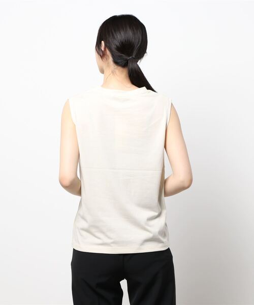 Lugnoncure（ルノンキュール）の「プリントノースリーブTee（Tシャツ/カットソー・レディース・キナリ/オレンジ/チャコール・ﾌﾘ-）」の5枚目の写真