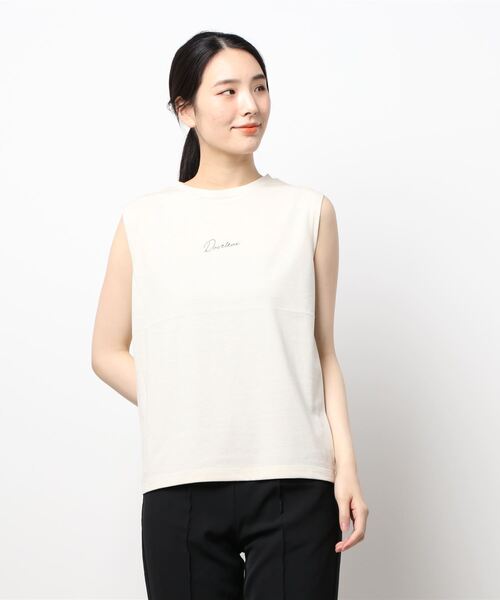 Lugnoncure（ルノンキュール）の「プリントノースリーブTee（Tシャツ/カットソー・レディース・キナリ/オレンジ/チャコール・ﾌﾘ-）」の6枚目の写真