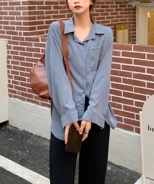 yuue' ( wear )（ユーイ）の「オーバーサイズ シンプルロングスリーブシャツ（シャツ/ブラウス・レディース・ホワイト/ベージュ/ブルー・FREE）」の18枚目の写真