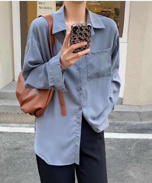 yuue' ( wear )（ユーイ）の「オーバーサイズ シンプルロングスリーブシャツ（シャツ/ブラウス・レディース・ホワイト/ベージュ/ブルー・FREE）」の21枚目の写真