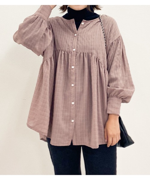 KOBE LETTUCE（コウベレタス）の「前後2wayラウンドカッティングティアードブラウス（シャツ/ブラウス・レディース・ホワイト系その他/グリーン系その他/オレンジ系その他/スモークピンク・FREE）」の3枚目の写真