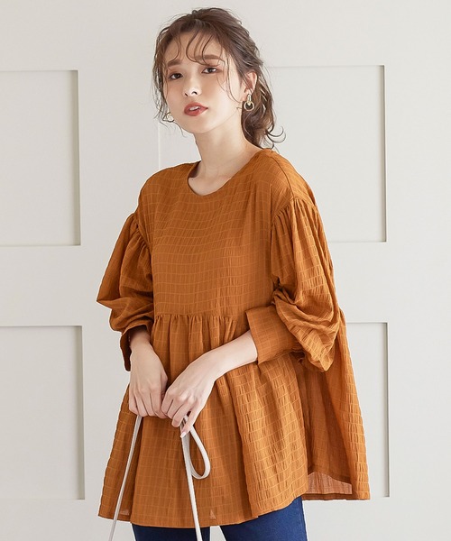 KOBE LETTUCE（コウベレタス）の「前後2wayラウンドカッティングティアードブラウス（シャツ/ブラウス・レディース・ホワイト系その他/グリーン系その他/オレンジ系その他/スモークピンク・FREE）」の12枚目の写真