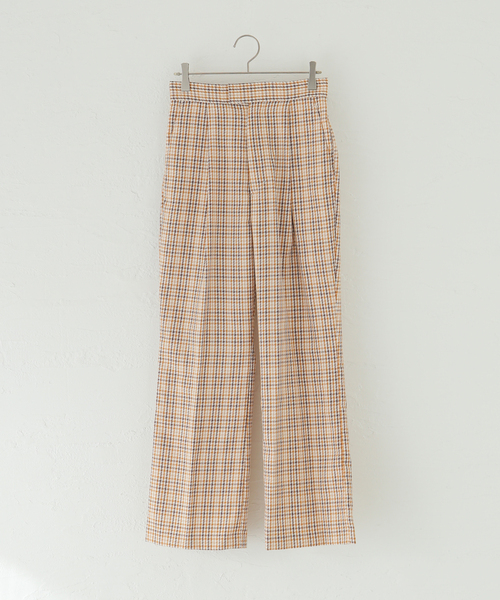 Simplicite（サンプリシテ）の「ダブルツイルチェックパンツ◆（その他パンツ・レディース・ブラック/グリーン/キャメル・FREE）」の3枚目の写真
