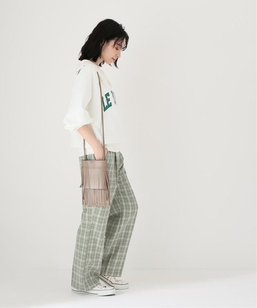 Simplicite（サンプリシテ）の「ダブルツイルチェックパンツ◆（その他パンツ・レディース・ブラック/グリーン/キャメル・FREE）」の6枚目の写真