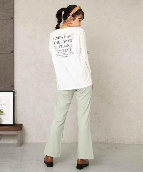 新品タグ付　シリアルベア柄長袖Tシャツ　ロングパンツ　上下セット　ピンク チェーンロゴ刺繍ロンT | Miiakiis Official Store