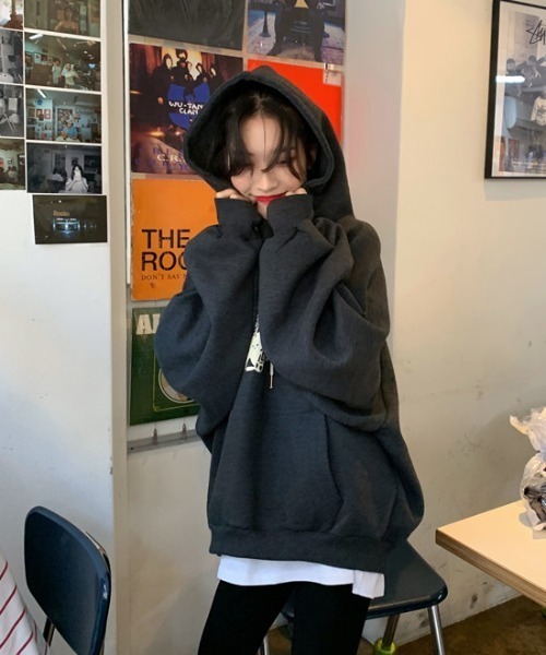 MANGROVE（マングローブ）の「ビンテージ風ロゴプリントスウェットパーカー（パーカー・レディース・ライトグレー/ダークグレー・FREE）」の19枚目の写真