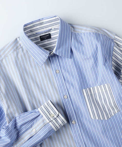 BACK NUMBER（バックナンバー）の「【BACK NUMBER】ストライプ切替シャツ（シャツ/ブラウス・メンズ・サックスブルー/ベージュ・XL/L/S/M）」の6枚目の写真