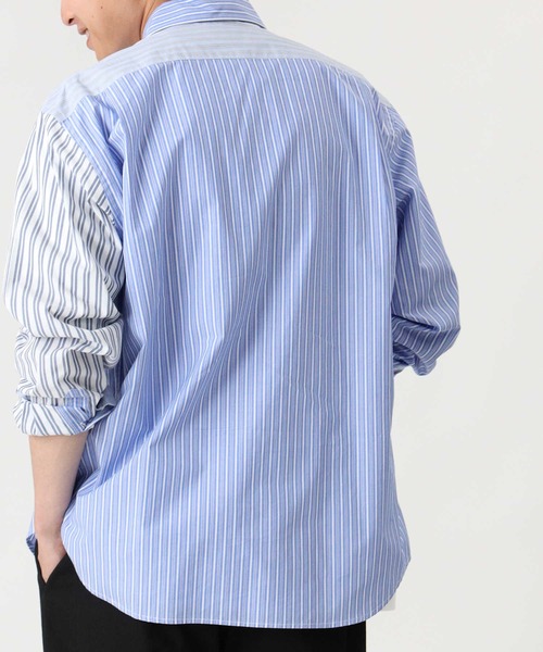 BACK NUMBER（バックナンバー）の「【BACK NUMBER】ストライプ切替シャツ（シャツ/ブラウス・メンズ・サックスブルー/ベージュ・XL/L/S/M）」の5枚目の写真