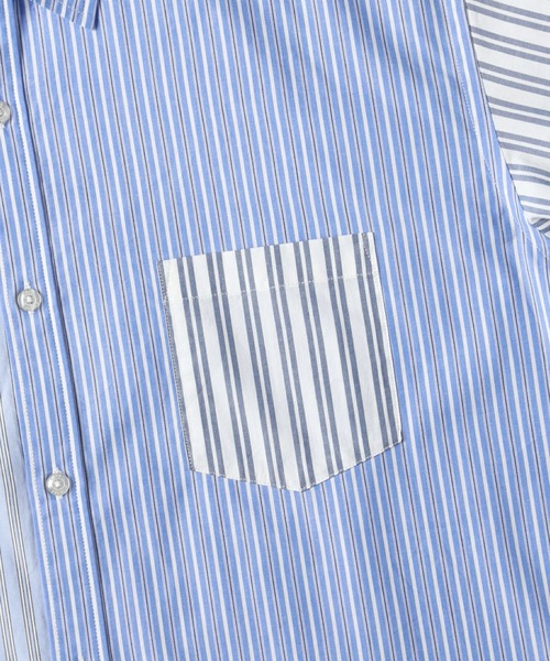 BACK NUMBER（バックナンバー）の「【BACK NUMBER】ストライプ切替シャツ（シャツ/ブラウス・メンズ・サックスブルー/ベージュ・XL/L/S/M）」の11枚目の写真