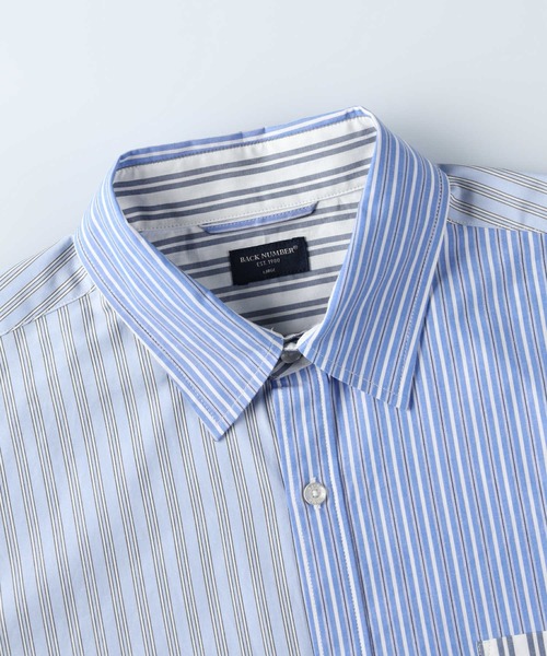 BACK NUMBER（バックナンバー）の「【BACK NUMBER】ストライプ切替シャツ（シャツ/ブラウス・メンズ・サックスブルー/ベージュ・XL/L/S/M）」の22枚目の写真