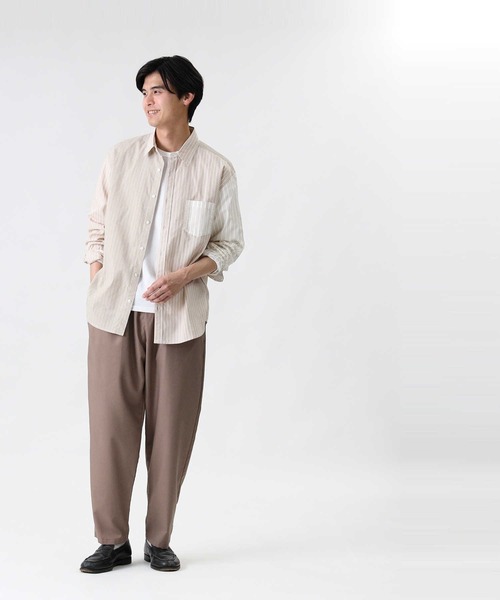 BACK NUMBER（バックナンバー）の「【BACK NUMBER】ストライプ切替シャツ（シャツ/ブラウス・メンズ・サックスブルー/ベージュ・XL/L/S/M）」の14枚目の写真