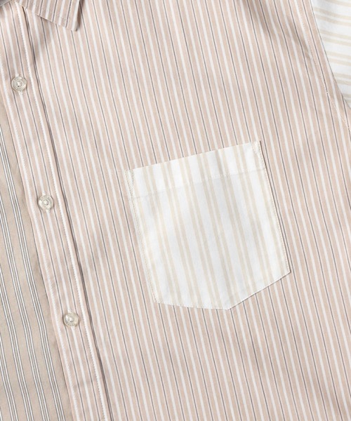 BACK NUMBER（バックナンバー）の「【BACK NUMBER】ストライプ切替シャツ（シャツ/ブラウス・メンズ・サックスブルー/ベージュ・XL/L/S/M）」の7枚目の写真