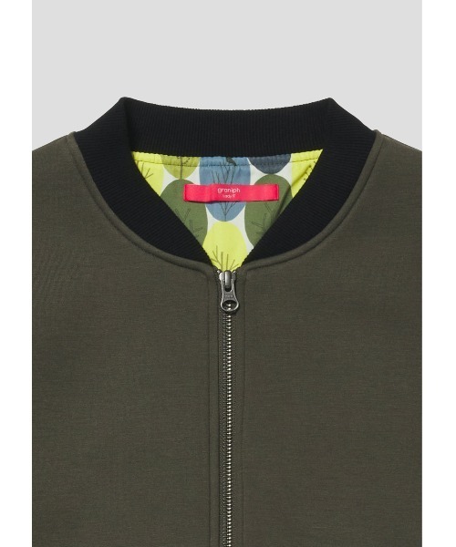 Design Tshirts Store graniph(デザイン ティーシャツ ストア グラニフ)の「オーバルフォレスト|ロングジップブルゾン(ブルゾン・レディース・カーキ・FREE)」の9枚目の写真