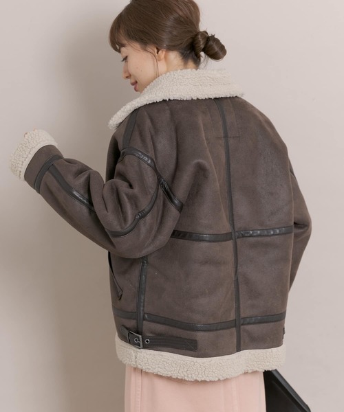 URBAN RESEARCH Sonny Label(アーバンリサーチサニーレーベル)の「ALPHA INDUSTRIES W B3 FAKE MOUTON(ムートンコート・レディース・ブラック/ブラウン/ライトブラウン・MEDIUM)」の8枚目の写真