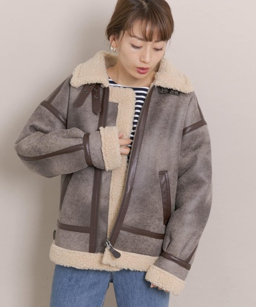 URBAN RESEARCH Sonny Label(アーバンリサーチサニーレーベル)の「ALPHA INDUSTRIES W B3 FAKE MOUTON(ムートンコート・レディース・ブラック/ブラウン/ライトブラウン・MEDIUM)」の21枚目の写真