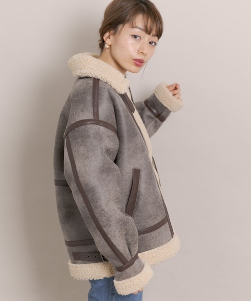 URBAN RESEARCH Sonny Label(アーバンリサーチサニーレーベル)の「ALPHA INDUSTRIES W B3 FAKE MOUTON(ムートンコート・レディース・ブラック/ブラウン/ライトブラウン・MEDIUM)」の15枚目の写真