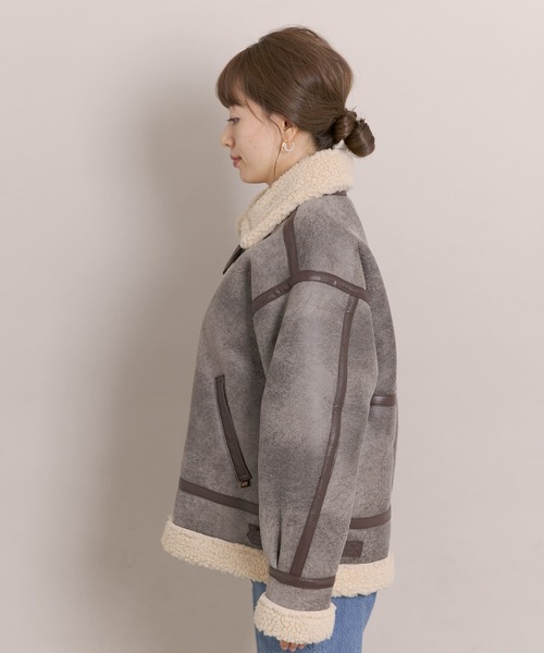 URBAN RESEARCH Sonny Label(アーバンリサーチサニーレーベル)の「ALPHA INDUSTRIES W B3 FAKE MOUTON(ムートンコート・レディース・ブラック/ブラウン/ライトブラウン・MEDIUM)」の22枚目の写真