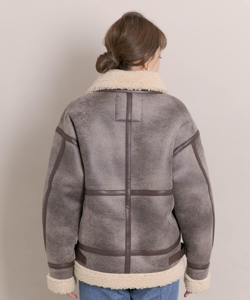 URBAN RESEARCH Sonny Label(アーバンリサーチサニーレーベル)の「ALPHA INDUSTRIES W B3 FAKE MOUTON(ムートンコート・レディース・ブラック/ブラウン/ライトブラウン・MEDIUM)」の16枚目の写真