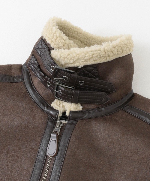 URBAN RESEARCH Sonny Label(アーバンリサーチサニーレーベル)の「ALPHA INDUSTRIES W B3 FAKE MOUTON(ムートンコート・レディース・ブラック/ブラウン/ライトブラウン・MEDIUM)」の6枚目の写真