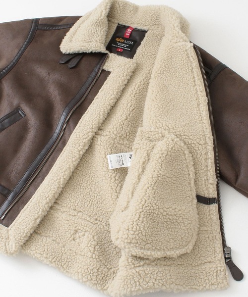 URBAN RESEARCH Sonny Label(アーバンリサーチサニーレーベル)の「ALPHA INDUSTRIES W B3 FAKE MOUTON(ムートンコート・レディース・ブラック/ブラウン/ライトブラウン・MEDIUM)」の17枚目の写真