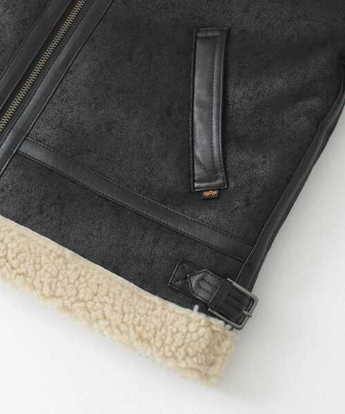 URBAN RESEARCH Sonny Label(アーバンリサーチサニーレーベル)の「ALPHA INDUSTRIES W B3 FAKE MOUTON(ムートンコート・レディース・ブラック/ブラウン/ライトブラウン・MEDIUM)」の11枚目の写真