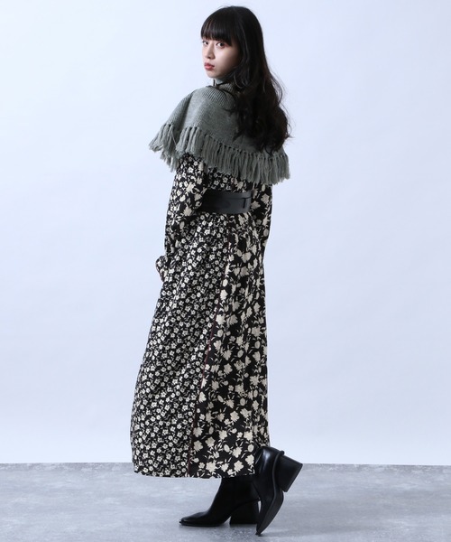 HARE（ハレ）の「ケープフリンジハイネックウォーマー(HARE)（ネックウォーマー/スヌード・レディース・ホワイト/ブラック/グレー・FREE）」の11枚目の写真