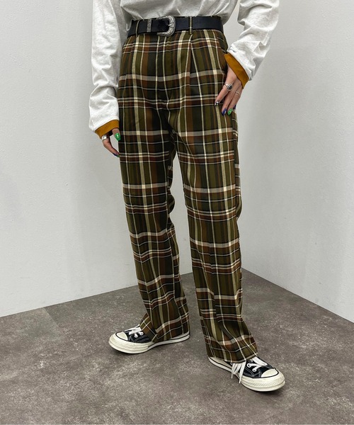 apres jour mignon（アプレジュールミニョン）の「チェックストレートパンツ【SETUP着用可能】【ZOZOTOWN限定アイテム】（その他パンツ・レディース・ベージュ/カーキ/ブラウン系その他・SMALL/MEDIUM/X-LARGE）」の17枚目の写真