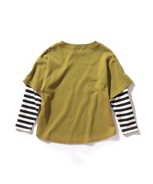 SHOO・LA・RUE（シューラルー）の「◆【90-130cm/ハロコレ】ボーダーレイヤードロンT（Tシャツ/カットソー・キッズ・マスタード/オレンジ/ブラック系7/パープル系2/グリーン・11/12/13/09/10）」の12枚目の写真