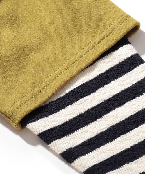 SHOO・LA・RUE（シューラルー）の「◆【90-130cm/ハロコレ】ボーダーレイヤードロンT（Tシャツ/カットソー・キッズ・マスタード/オレンジ/ブラック系7/パープル系2/グリーン・11/12/13/09/10）」の10枚目の写真