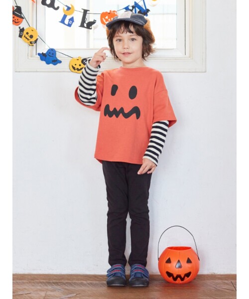 SHOO・LA・RUE（シューラルー）の「◆【90-130cm/ハロコレ】ボーダーレイヤードロンT（Tシャツ/カットソー・キッズ・マスタード/オレンジ/ブラック系7/パープル系2/グリーン・11/12/13/09/10）」の11枚目の写真