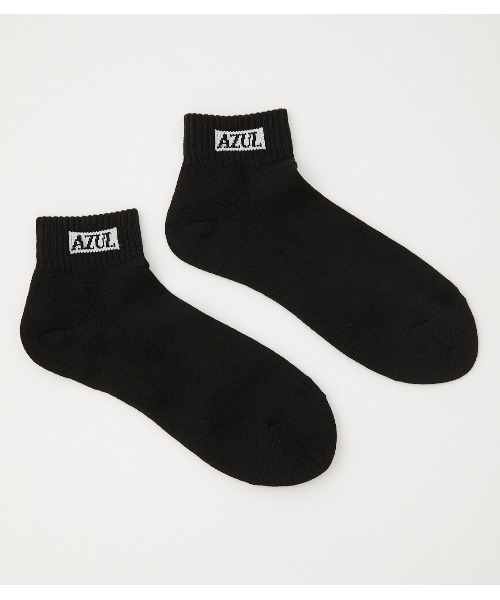 AZUL by moussy(アズールバイマウジー)の「AZUL BOX LOGO LOW CUT SOCKS/AZULボックスロゴローカットソックス(ソックス/靴下・メンズ・杢グレー/ブラック/ホワイト・FREE)」の9枚目の写真