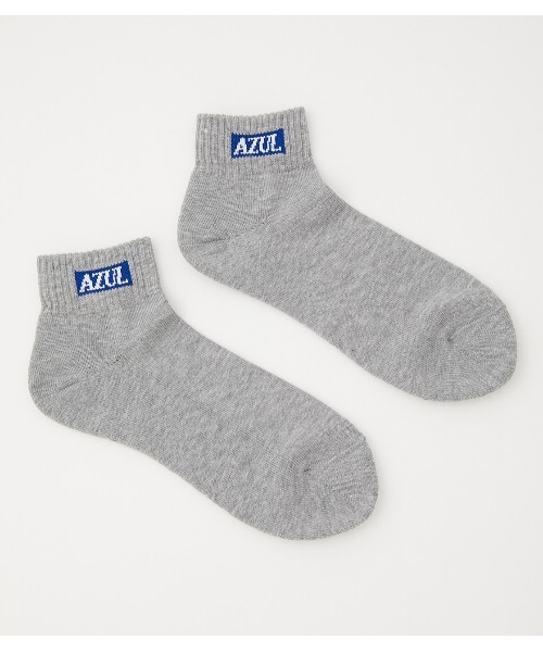 AZUL by moussy(アズールバイマウジー)の「AZUL BOX LOGO LOW CUT SOCKS/AZULボックスロゴローカットソックス(ソックス/靴下・メンズ・杢グレー/ブラック/ホワイト・FREE)」の14枚目の写真