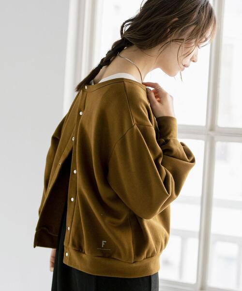 FEELING MADE(フィーリングメイド)の「FEELING MADE ウォームソフトスウェット 2WAY カーディガン(カーディガン/ボレロ・レディース・ブラック/ブラウン/グレー・FREE)」の3枚目の写真