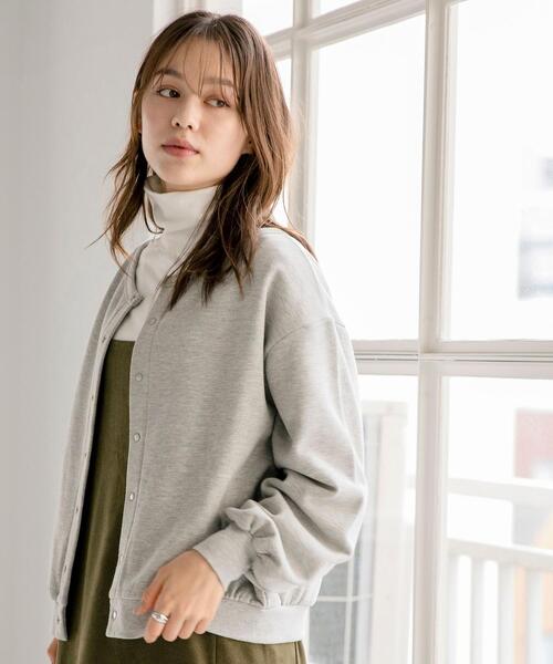 FEELING MADE(フィーリングメイド)の「FEELING MADE ウォームソフトスウェット 2WAY カーディガン(カーディガン/ボレロ・レディース・ブラック/ブラウン/グレー・FREE)」の2枚目の写真