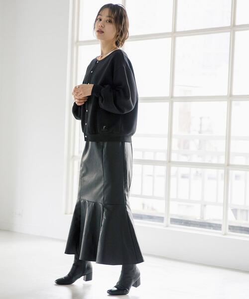 FEELING MADE(フィーリングメイド)の「FEELING MADE ウォームソフトスウェット 2WAY カーディガン(カーディガン/ボレロ・レディース・ブラック/ブラウン/グレー・FREE)」の10枚目の写真