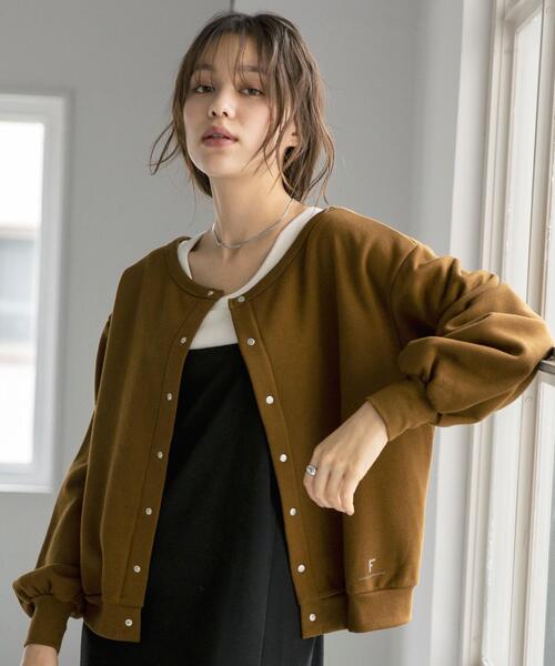 FEELING MADE(フィーリングメイド)の「FEELING MADE ウォームソフトスウェット 2WAY カーディガン(カーディガン/ボレロ・レディース・ブラック/ブラウン/グレー・FREE)」の5枚目の写真