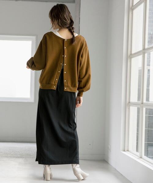 FEELING MADE(フィーリングメイド)の「FEELING MADE ウォームソフトスウェット 2WAY カーディガン(カーディガン/ボレロ・レディース・ブラック/ブラウン/グレー・FREE)」の11枚目の写真