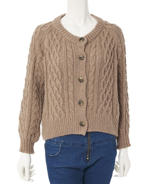 fifth（フィフス）の「ケーブルニットカーディガン（カーディガン/ボレロ・レディース・パープル/モカ/ライトベージュ・MEDIUM）」の11枚目の写真