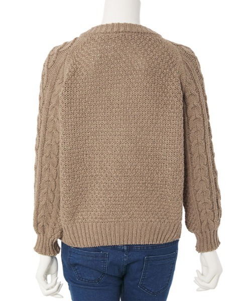 fifth（フィフス）の「ケーブルニットカーディガン（カーディガン/ボレロ・レディース・パープル/モカ/ライトベージュ・MEDIUM）」の13枚目の写真