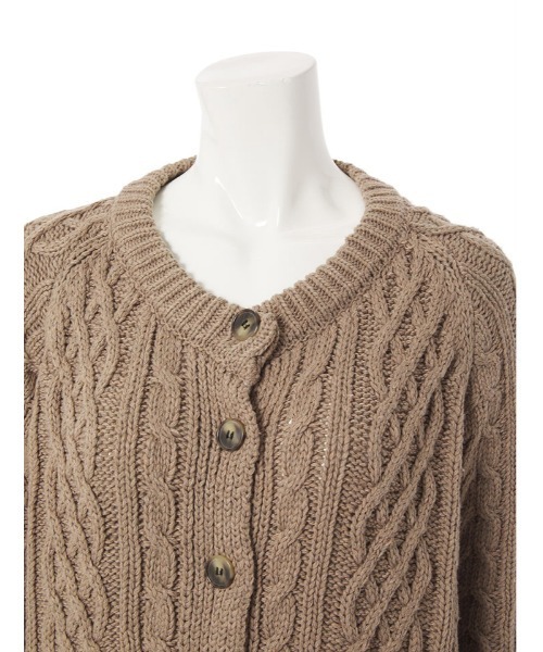 fifth（フィフス）の「ケーブルニットカーディガン（カーディガン/ボレロ・レディース・パープル/モカ/ライトベージュ・MEDIUM）」の14枚目の写真