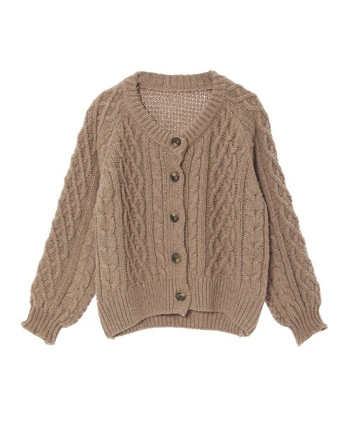 fifth（フィフス）の「ケーブルニットカーディガン（カーディガン/ボレロ・レディース・パープル/モカ/ライトベージュ・MEDIUM）」の17枚目の写真