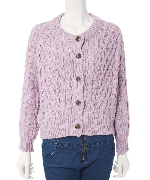fifth（フィフス）の「ケーブルニットカーディガン（カーディガン/ボレロ・レディース・パープル/モカ/ライトベージュ・MEDIUM）」の20枚目の写真
