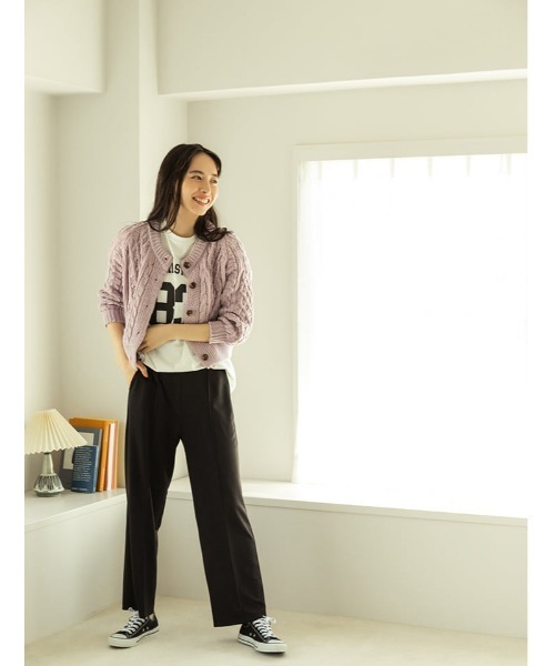 fifth（フィフス）の「ケーブルニットカーディガン（カーディガン/ボレロ・レディース・パープル/モカ/ライトベージュ・MEDIUM）」の10枚目の写真