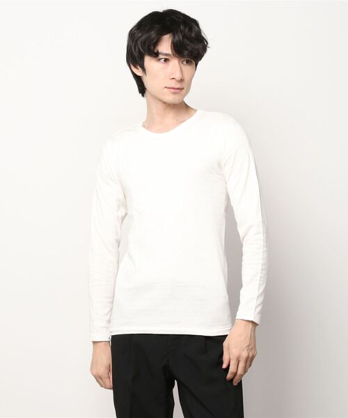 Ahe'hee（アヘヘ）の「Ahe'hee(アヘヘ) ロングスリーブクルーネック（Tシャツ/カットソー・メンズ・ホワイト/ブラック/ネイビー・SMALL/MEDIUM/X-LARGE/LARGE）」の2枚目の写真