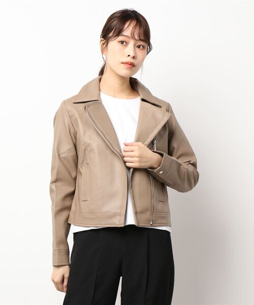 CECIL McBEE（セシルマクビー）の「ライダースジャケット（ライダースジャケット・レディース・ブラック/ベージュ/アイボリー・MEDIUM/LARGE）」の3枚目の写真