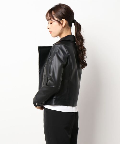 CECIL McBEE（セシルマクビー）の「ライダースジャケット（ライダースジャケット・レディース・ブラック/ベージュ/アイボリー・MEDIUM/LARGE）」の5枚目の写真