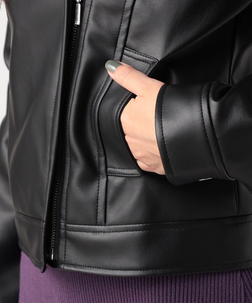 CECIL McBEE（セシルマクビー）の「ライダースジャケット（ライダースジャケット・レディース・ブラック/ベージュ/アイボリー・MEDIUM/LARGE）」の14枚目の写真