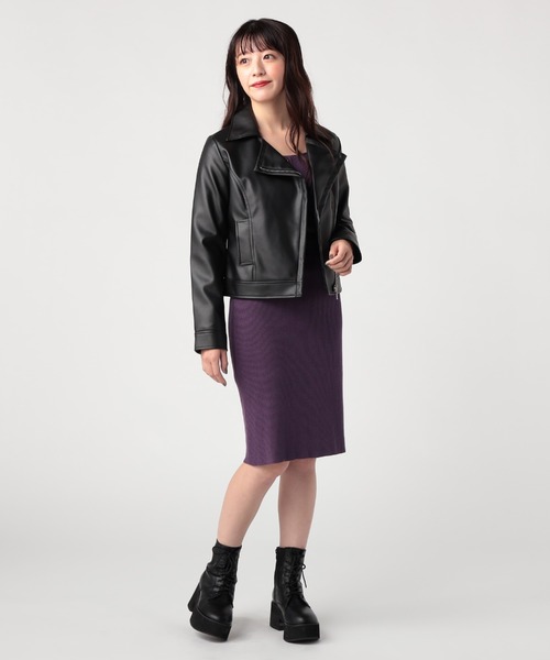 CECIL McBEE（セシルマクビー）の「ライダースジャケット（ライダースジャケット・レディース・ブラック/ベージュ/アイボリー・MEDIUM/LARGE）」の10枚目の写真