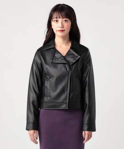 CECIL McBEE（セシルマクビー）の「ライダースジャケット（ライダースジャケット・レディース・ブラック/ベージュ/アイボリー・MEDIUM/LARGE）」の9枚目の写真